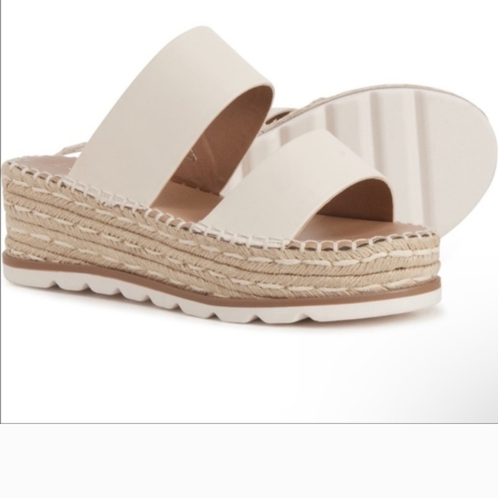 Esprit Cream Espadrille Slides